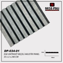 Dekoratif Ege Antrasit Keçeli Akustik Duvar ve Tavan Panelleri DP-034-01