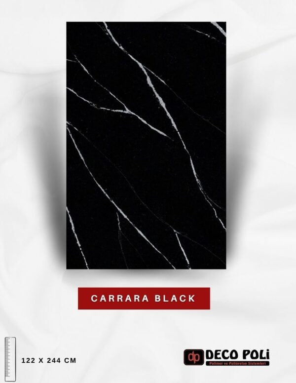 Carrara Black Mermer Plaka