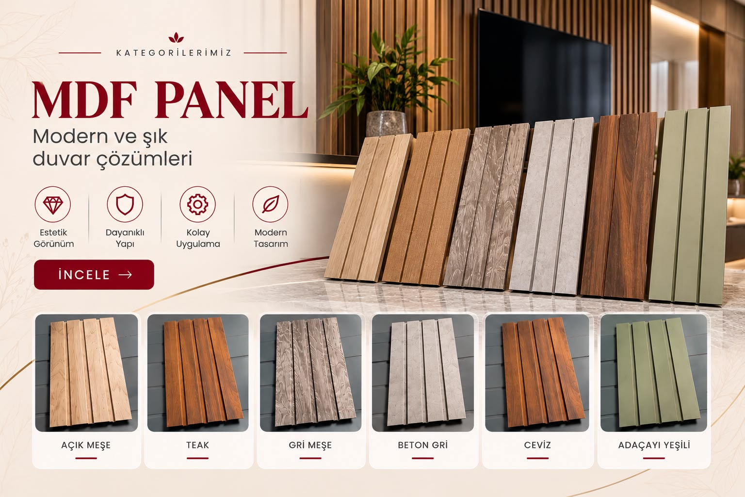 MDF Panel — hazırladığınız orijinal kategori kapağı